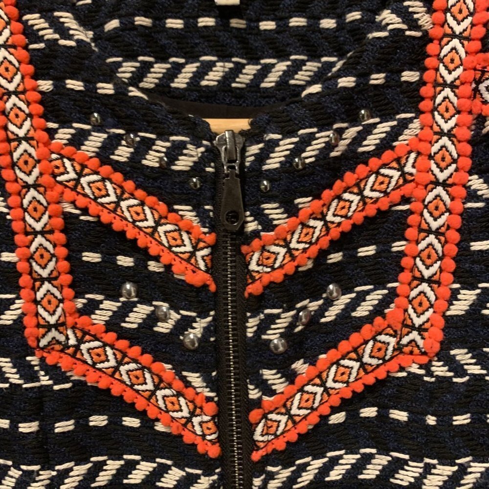 Rebecca Minkoff Women's Multicolor Hawks Woven Jacket Size 2 - Picture 6 of 11